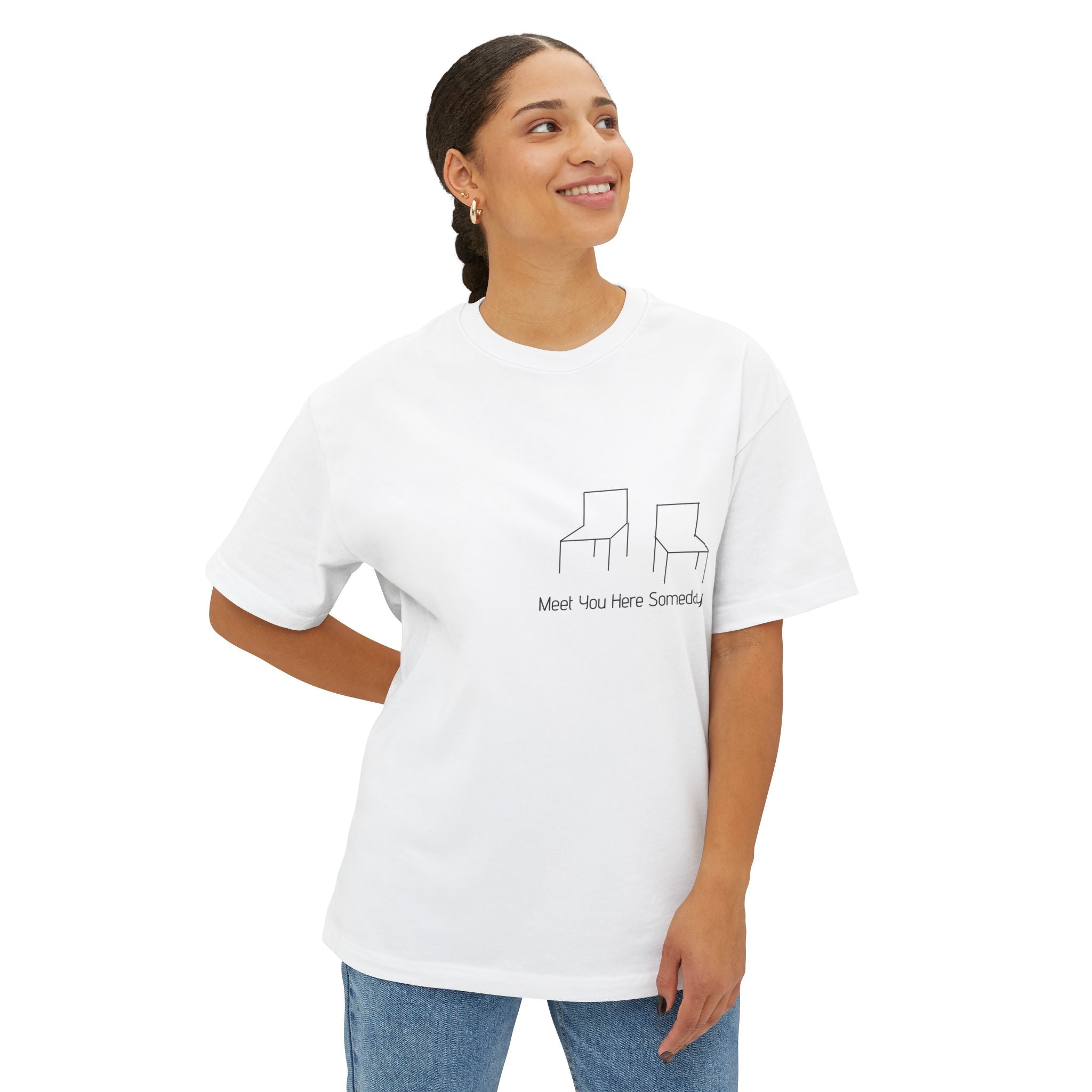 Unisex Oversized Tee - 'Meet You Here Someday' Graphic Tee